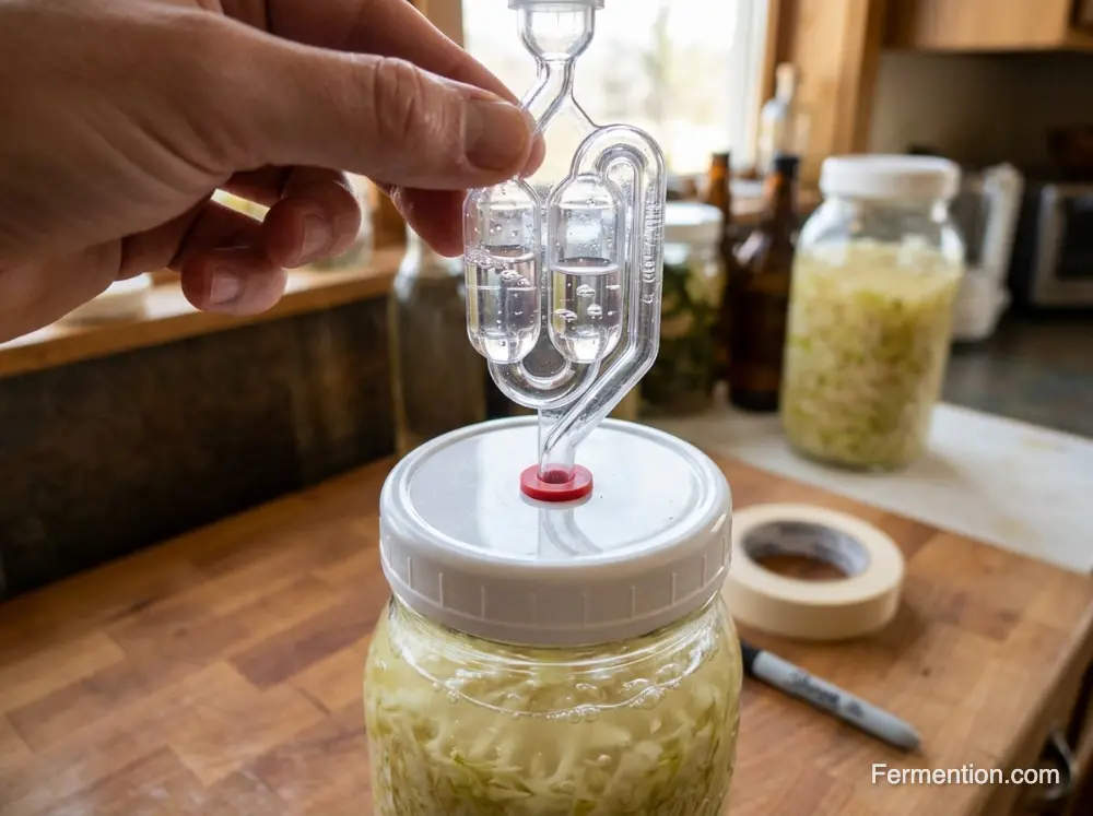 Monitoring bubble rate of S-shape airlock to gauge lacto-fermentation health best airlock for fermenting